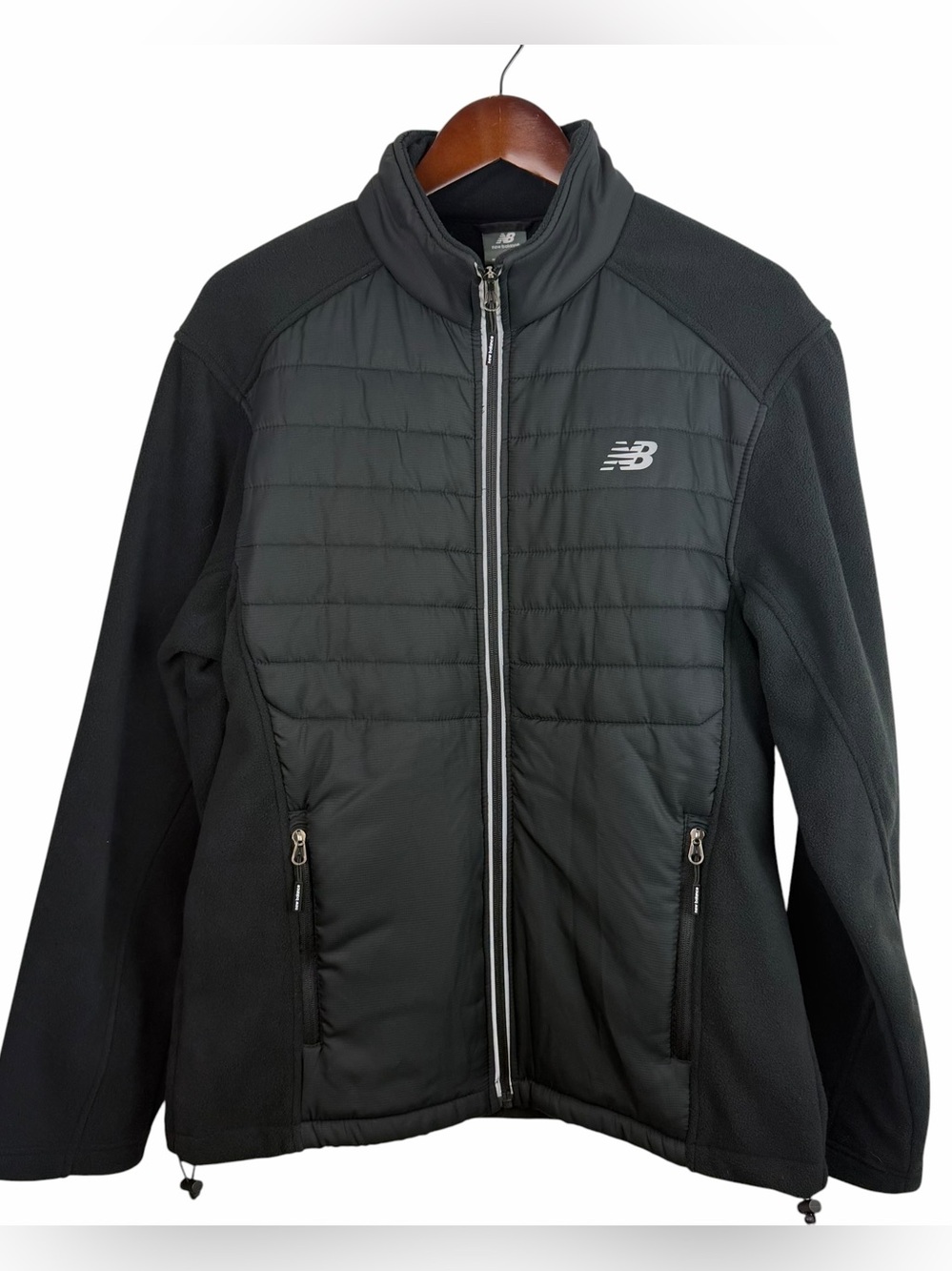 New Balance | Black Quilted Fleece Full Zip Jacket New